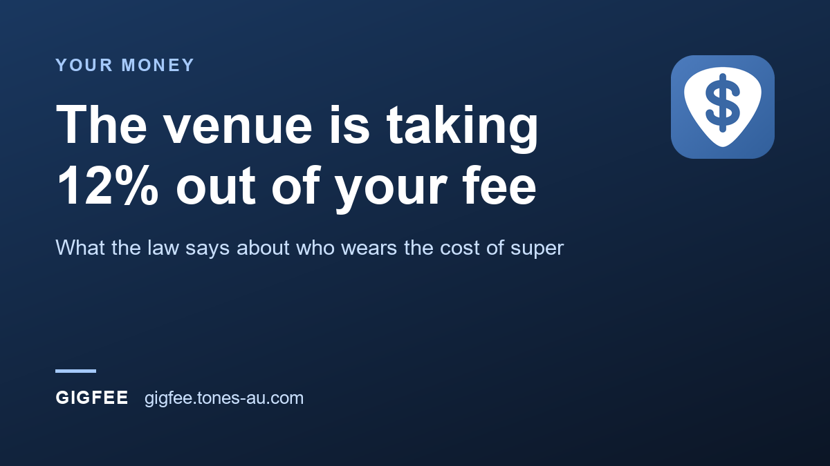 The venue is taking 12% out of your fee.